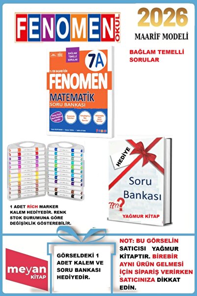 Fenomen Yayıncılık Fenomen 7.Sınıf Matematik A Soru Bankası...Rich Marker Kal...