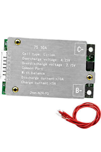 RoboPazar BMS 7S 10A Li-ion Batarya Koruma ve Dengeleme Kartı – 25.9V 7 Hücre Battery Management System