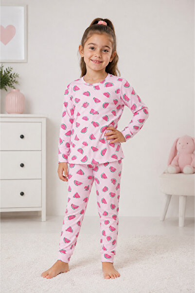 monox 100% Cotton Girls' Pajama Set – Long Sleeve