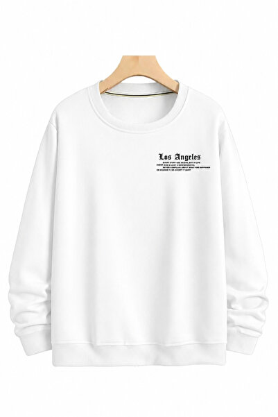 Trend Sizde Unisex Los Angeles Printed Crew Neck Sweat