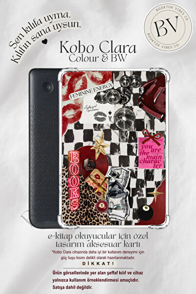 BookTok Vibes Co. Main Character Energy Kolaj Insert - Kindle ve Kobo E-Kitap...