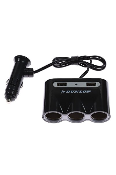 OEM Adaptor priza auto, Dunlop, 3 porturi bricheta, 12 V / 24 V, 2 porturi US...