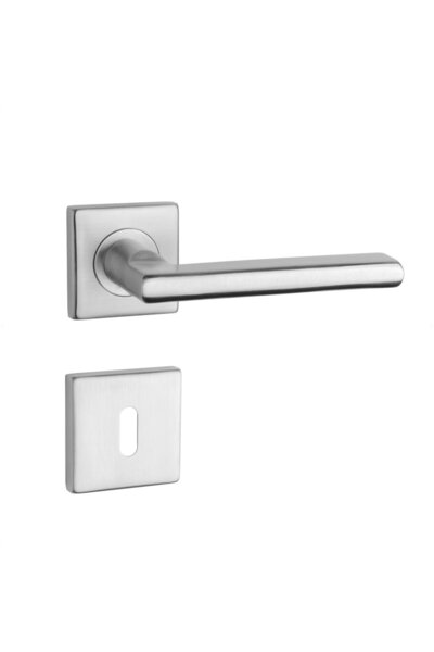 OEM Maner cu rozeta patrata pentru usa lemn, Sterk Square, inox, argintiu, 12...