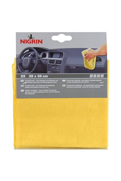 OEM Car cloth, Nigrin, for dashboard polishing, Cotton, 35 x 35 cm, yellow, s...