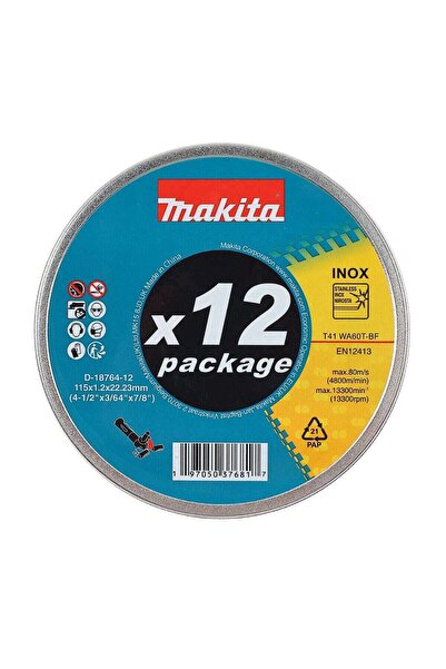 OEM Stainless steel cutting disc, Makita D-18764-12, 115 x 22.23 x 1.2 mm, se...