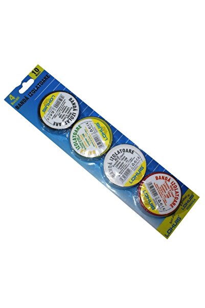 OEM Banda izolatoare Lohuis negru / galben cu verde / alb / rosu, 10 m, 4 buc