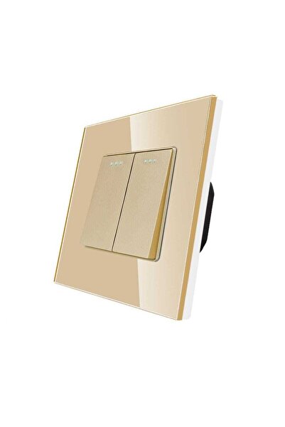 OEM Luxion LXD-MP004GF-G Double switch, recessed, glass frame included, gilded