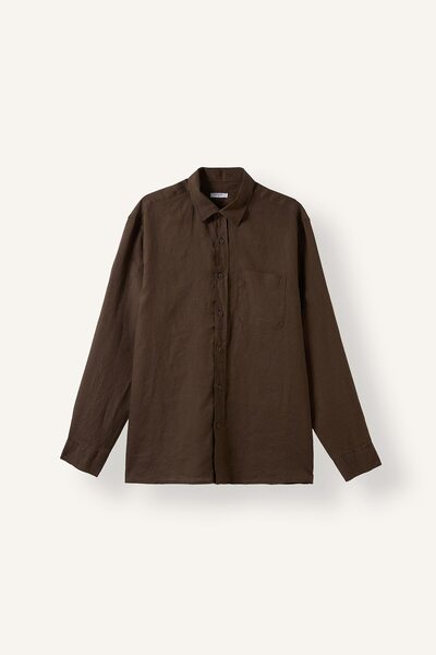 DeFacto Regular Fit Linen Long Sleeve Shirt with Pockets I7992Ax26Sm