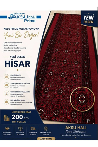SERİA HALI Yeni sezon AKSU HİSAR AFGAN MODEL HALI YOLLUK YIKANABİLİR KAYMAZ TABAN