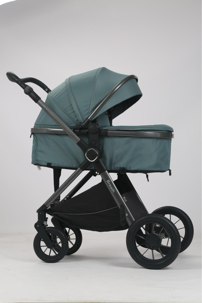 Krista Cărucior 3 în 1 Luxmom A4, Verde, Dublu Reversibil cu Coș