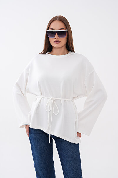 Mega Life Asymmetric Oysho Tunic with Embroidered Sleeves