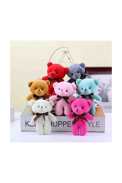 Shoplandu Sevimli Mini Peluş Ayıcık Anahtarlık - Çanta Süsü Aksesuar - Tatlı Şirin Maskot Sevimli Hediyelik