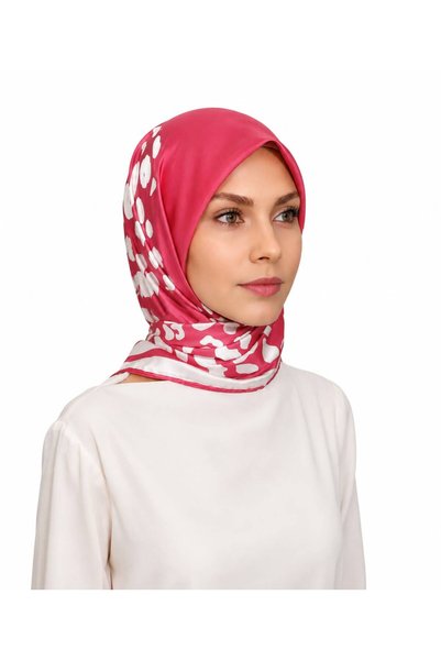 Differenza Eșarfă cu model leopard și dungi - Fucsia