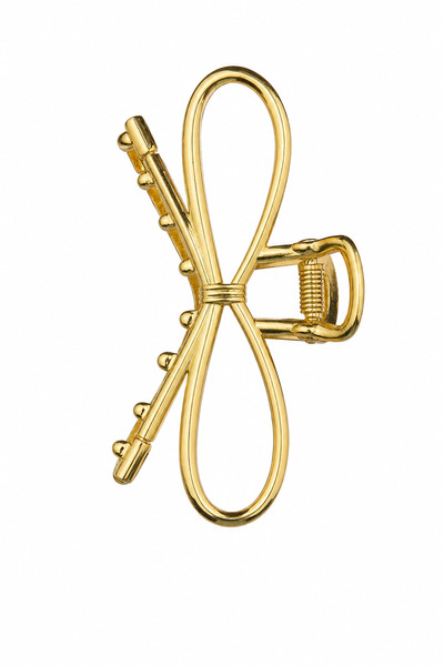 Jack Ferrero Yellow Metal Bow Design Hair Clip Claw Clip Women's Accessory