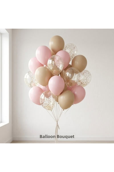 baloss fer Sea Sand Pink Gold Sequin Balloon Set 20 Pieces Party Decoration S...
