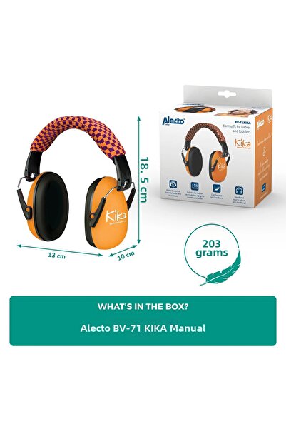 Alecto Bv-71 Kika Orange Baby&Child Noise Reducing Protection Headphones Earm...