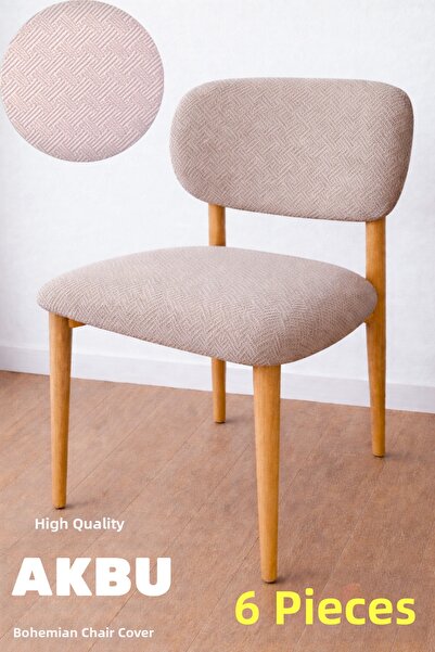 AKBU Chair Cover , Pack of 6, High Quality Bohemian Style, Elastic, Kitchen C...