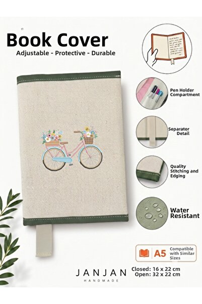 JANJAN Natural Fabric Book Cover,Washable Book Cover,Book Protector,32X22 cm ...