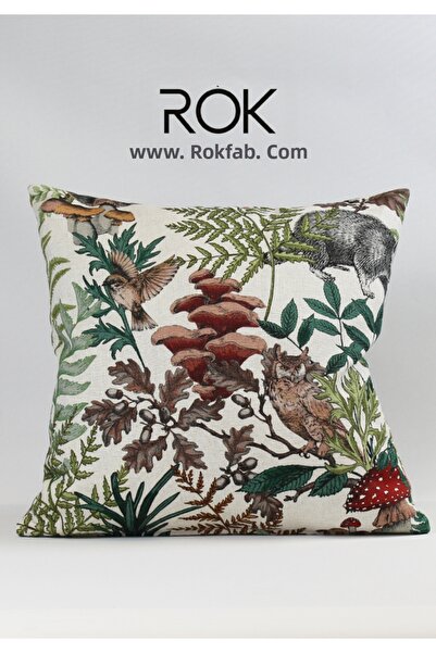 ROKFAB Floral Patterned Throw Pillow Cover 45X45 cm Decorative Pillowcase