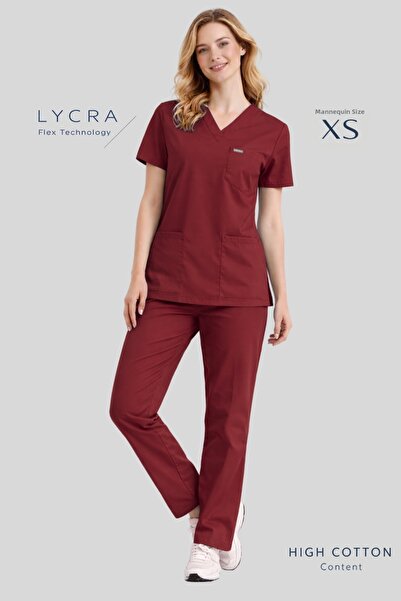 Simirna Üniforma Σετ φανέλας μπορντό Premium υφασμάτινο Lycra Surgical Doctor...