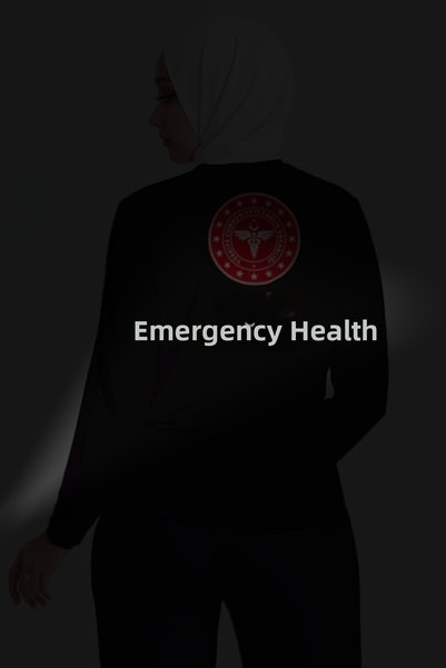 Pratik Medikal White 112 Emergency Health Crew Neck Long Sleeve T-Shirt Unisex