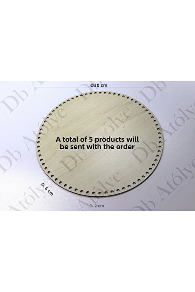 Db Atölye Bulk Round Rattan Weaving Plate 5 Pieces Ø30 Maple Color - Rattan B...