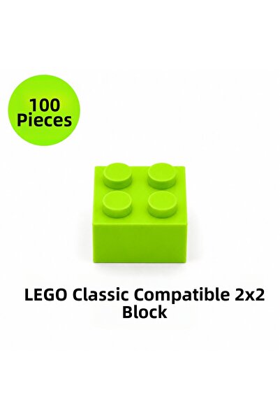 OyuncaklarÜlkesi Lego Compatible Classic 100 Pieces Neon Green Pistachio Gree...