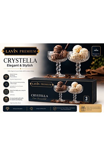 Lavin 3-Piece Footed Ice Cream Bowl