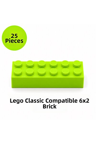 OyuncaklarÜlkesi Lego Compatible Classic 25 Pieces Neon Green Pistachio Green...