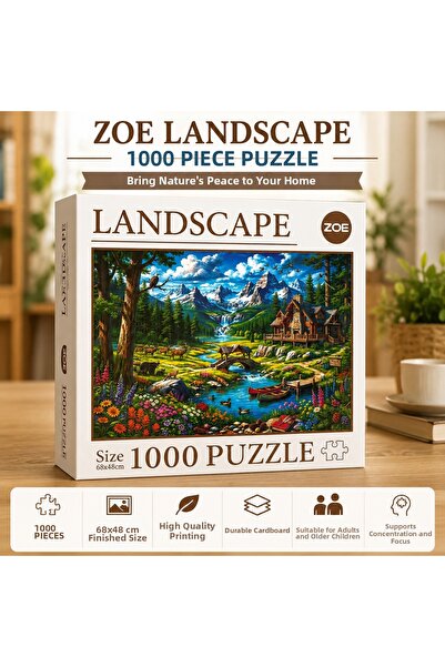Zoe لغز منظر طبيعي مكون من 1000 قطعة، لغز طبيعي سينمائي للبالغين، مقاس 68x48 سم