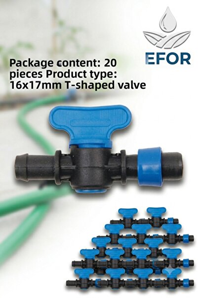 EFOR Sulama Assi Damlama 16-Piece 17/16 Ring Valve Drip Apparatus Faucet 20 P...