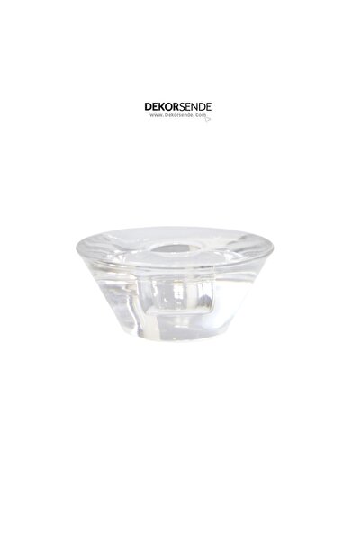 Dekorsende Single Easel Glass Candle Holder Transparent 8 cm