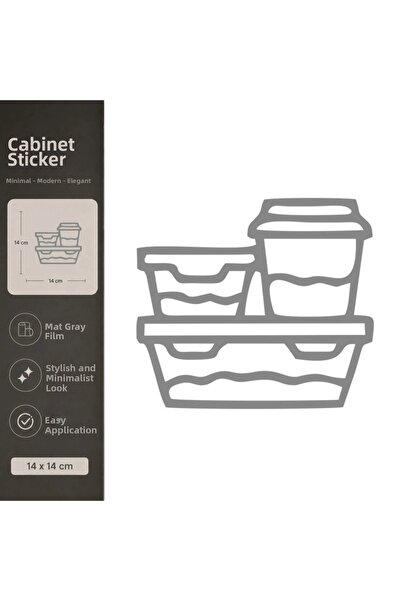 Reysa Tasarım Disposable Products Matte Gray Decorative Foil Sticker 14X14 cm