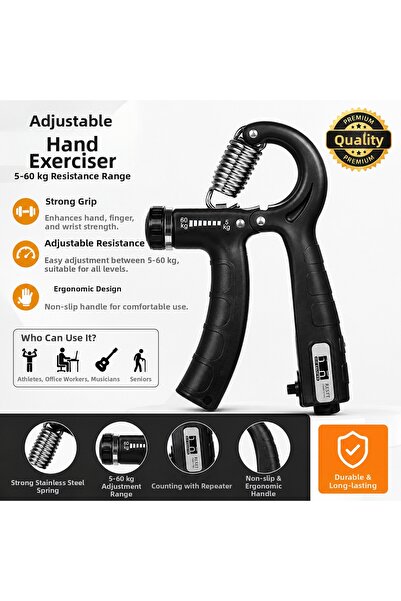 LOACANDLECO Adjustable Hand Spring 5-60 kg Hand Grip Strengthener with Counter