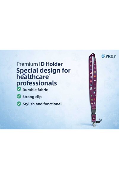 Prof . Purple Color Neck Strap Lanyard for Premium Healthcare Workers Id Card...