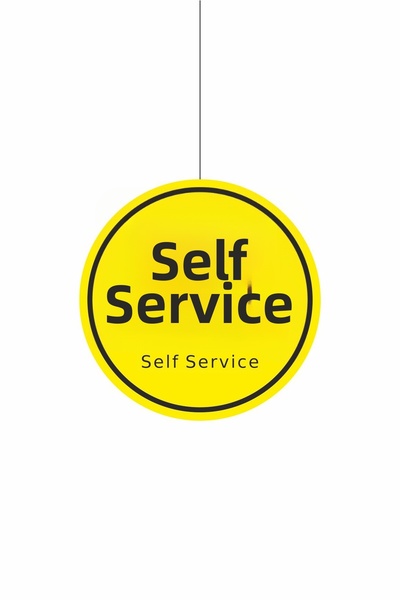 Gokco Self-Service Warning Sign Turnkey Cardboard 30X30Cm Size