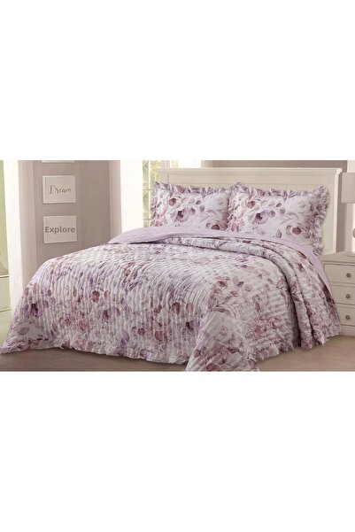 Ahsela Home Ruffle Detailed Patterned Double Bedspread Set 240X260 cm – Soft ...
