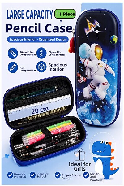 Artlantis Моливник с релефен астронавт и отделения, 1 брой, P-5953, Ученическ...