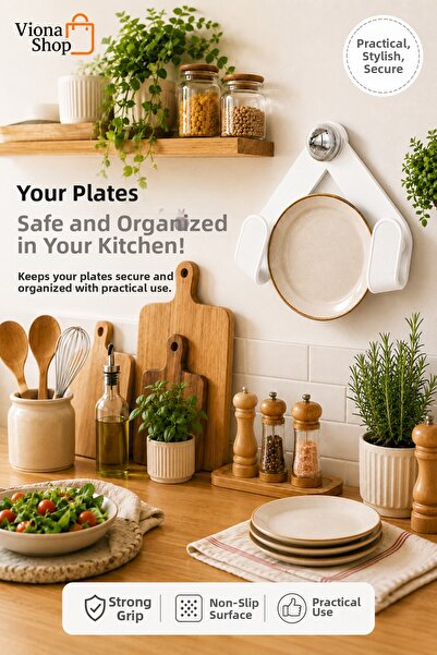 VIVOHOME Multi-Purpose Kitchen Organizer Pot Lid Plate Holder Strong Adhesive...