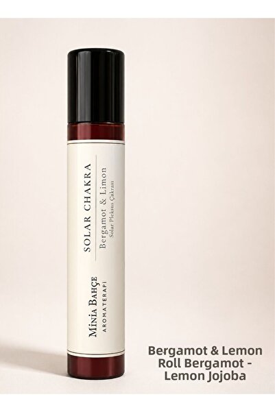 minia bahçe Solar Çakra Roll - 100% Natural Bergamot & Lemon Oil 10 ml