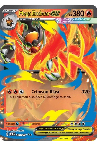 Pokemon TCG ميجا إيمبور إكس # 31 بطاقة بوكيمون أصلية لأبطال الأبطال المتفوقين