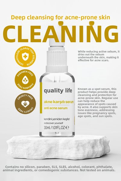 Quality Life سيروم مضاد لحب الشباب والبثور 4 أكتيف - يزيل آثار التجفيف والبثور السوداء وآثار العيوب