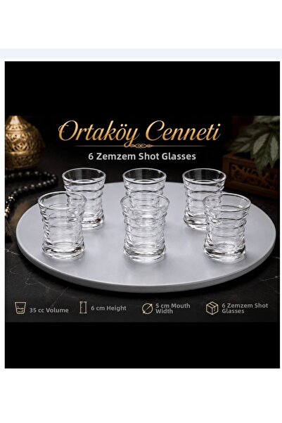 ORTAKÖYCENNETİ 6-Piece Coffee Cup Set with Shot and Zemzem Cups, Stylish Pres...