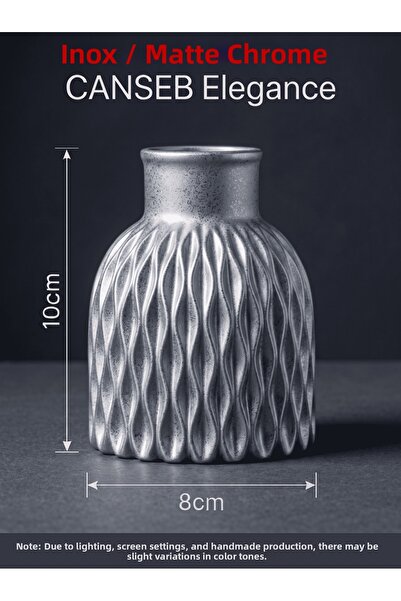 CANSEB Elegance Premium - Matte Chrome - Wavy Decorative Vase - 10X8Cm - Hand...