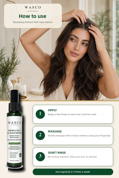 Wasco Elegance Rosemary Hair Care Serum 50 ml |   Nourishing Hair & Scalp Care with Rosemary, Caffeine, Biotin, and Collagen
