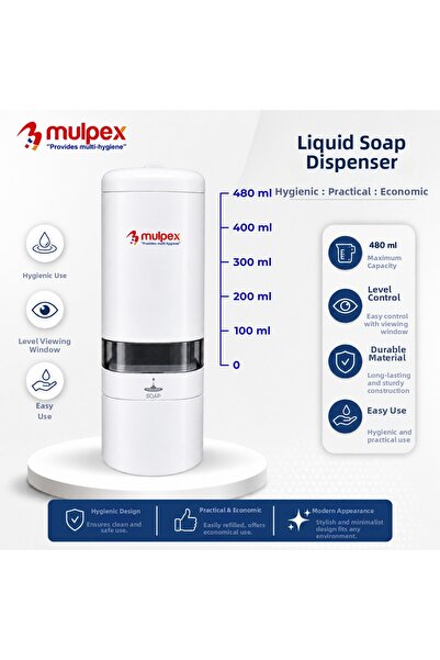 Mulpex 480 ml White Wall Mounted Liquid Soap Dispenser |   Premium Quality Ab...