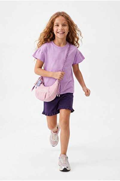 TRENDYOLKIDS طقم سفلي وعلوي محبوك بلون أرجواني فاتح - TKDSS26AU00056