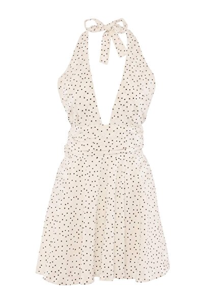 Trendyol Collection Rochie de plajă 100% bumbac, cu decolteu în V, cu buline,...