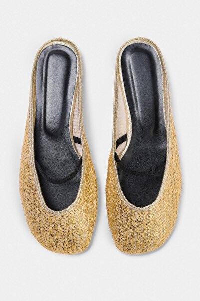 TRENDYOL SHOES Goldene Damen-Ballerinas TAKSS26BE00042