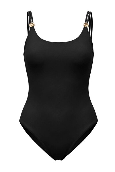 Trendyol Curve Body negru mulat pe corp, cu decolteu tip piscină, fără mâneci...
